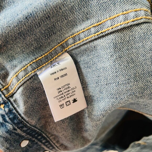 Able The Merly Denim Jacket, Clean Wash, Size Large - Picture 3 of 4
